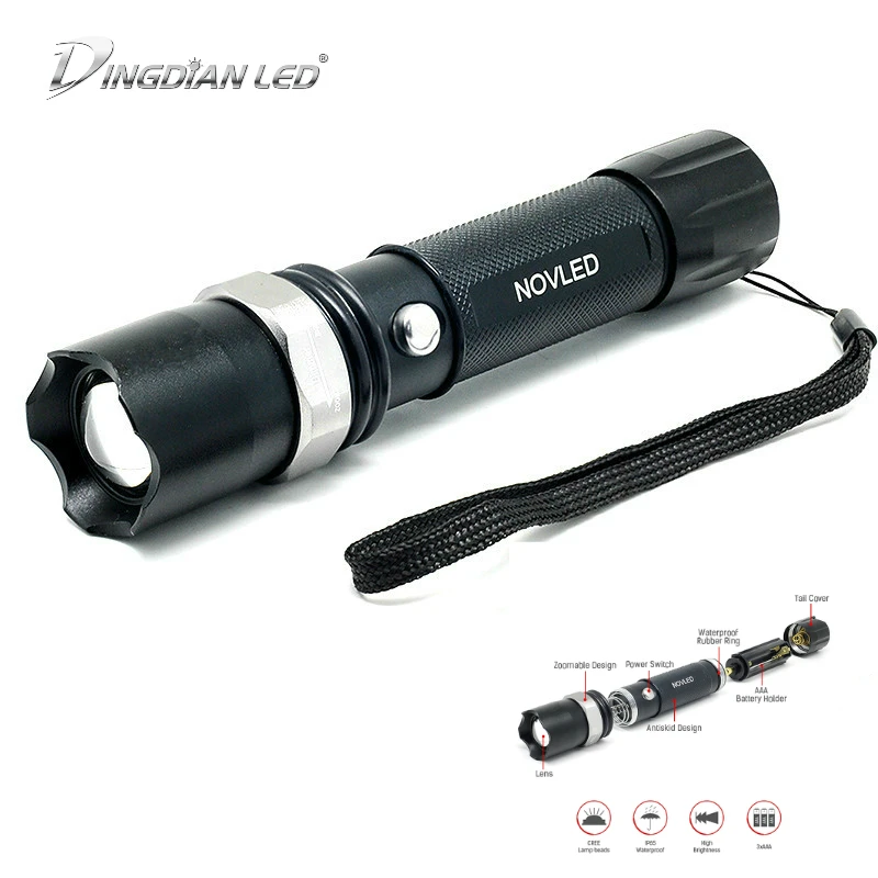 

LED Flashlight 5000LM X6 Powerful Zoom Torch AAA Battery Waterproof Handheld Tactical Flashlight Camping Torch Lamp