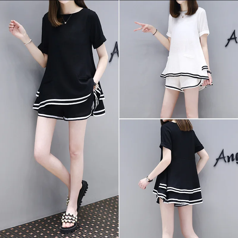 

Wholesale 2019 Summer Korean Women Sets Casual Fashion Sports Suit Female's two-piece women's Clothing