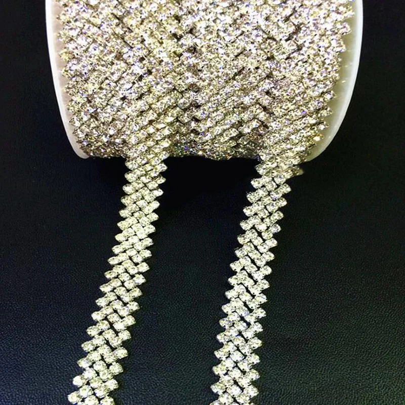 10Yards Silver Clear Rhinestone Trimming Crystal Rhinestone Trim