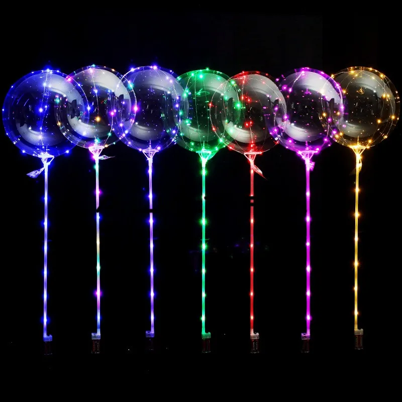 300 комплекты светодиодный Bobo шарики для свадебного украшения Каждый комплект включает в себя 18-дюймовый светящийся светодиодный шар + 80 см