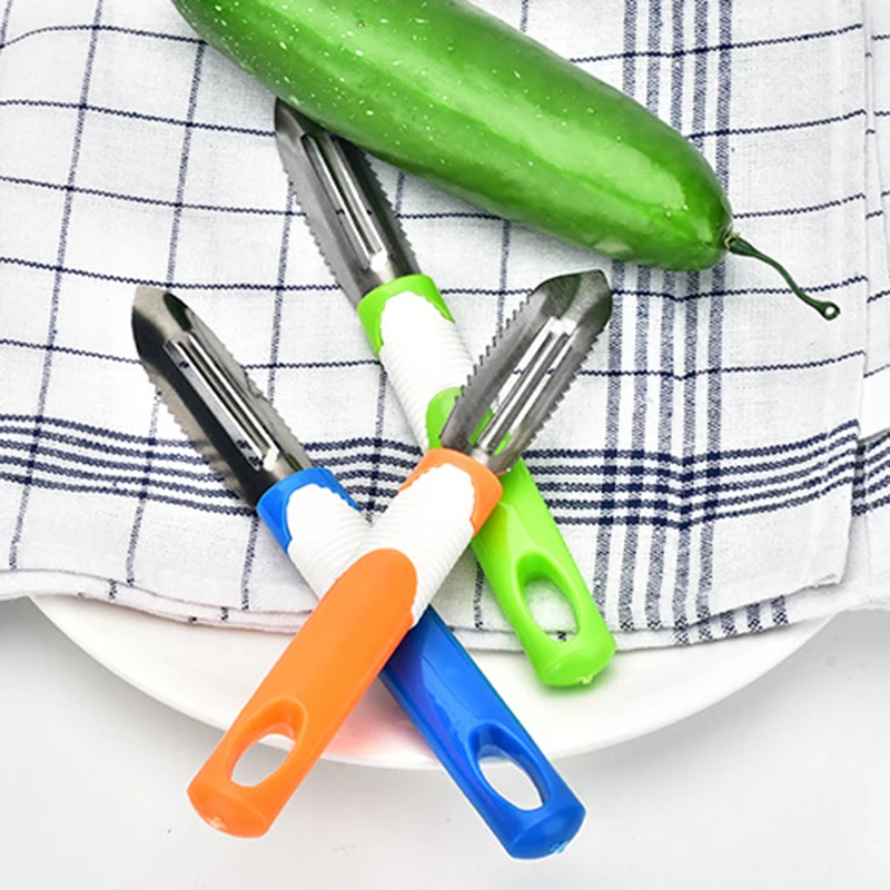 

Fruit Vegetable Potato Skin Brush Peeler Stainless Steel Fast Remove Fruit Cleaning Peeler Home Kitchen Tools Random Color 1pc