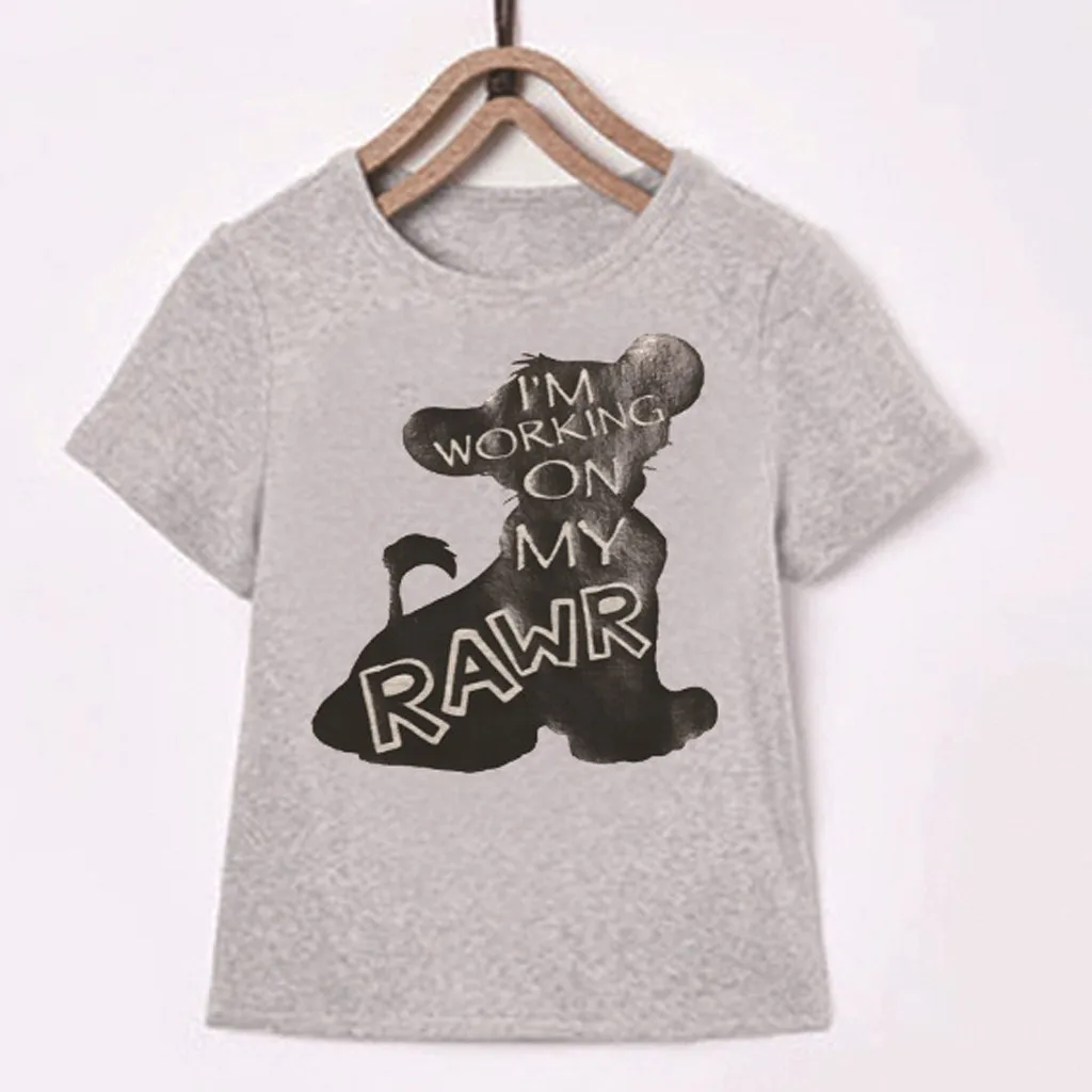 Kids Clothes Children Kids Boys Girl Baby Cartoon Animal Lion Short Sleeve Tshirt Tops Tee Vampirina Polera Fashion Clothing