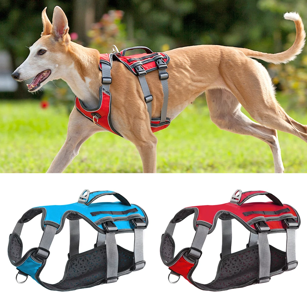Reflective Dog Harness With Lift Handle Mesh Dog Halter Harness Vest