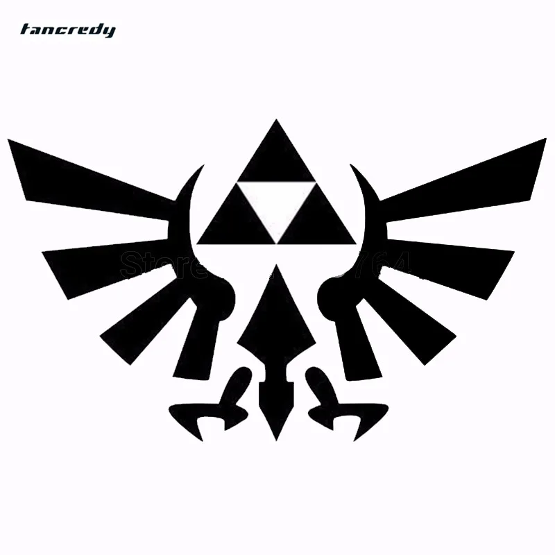 Tancredy 2-я половина цена 15*9 см 3D наклейки для стайлинга автомобилей Zelda Triforce аниме автомобильные наклейки s и наклейки кузов Машины окно стикер s - Название цвета: black