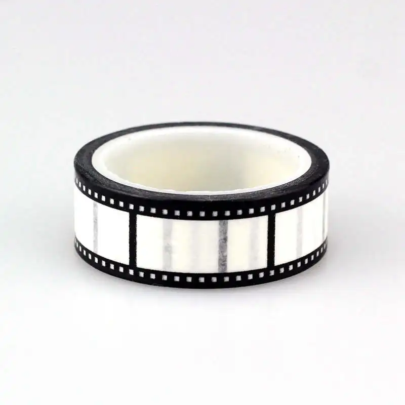 1X15 мм* 5 м васи лента черно-белая из Корса, точек, шеврона и отрицательной пленки для камеры узоры маскирующая лента печать Скрапбукинг - Цвет: 4