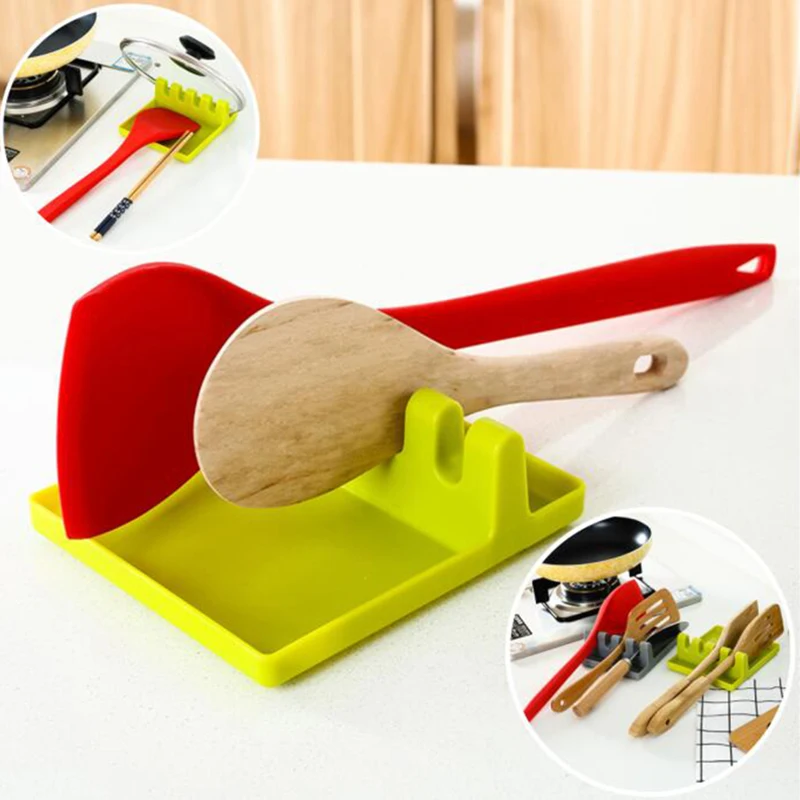Kitchen Cutting Board Holder Spoon Holder Silicone Spoon Rest Silicone