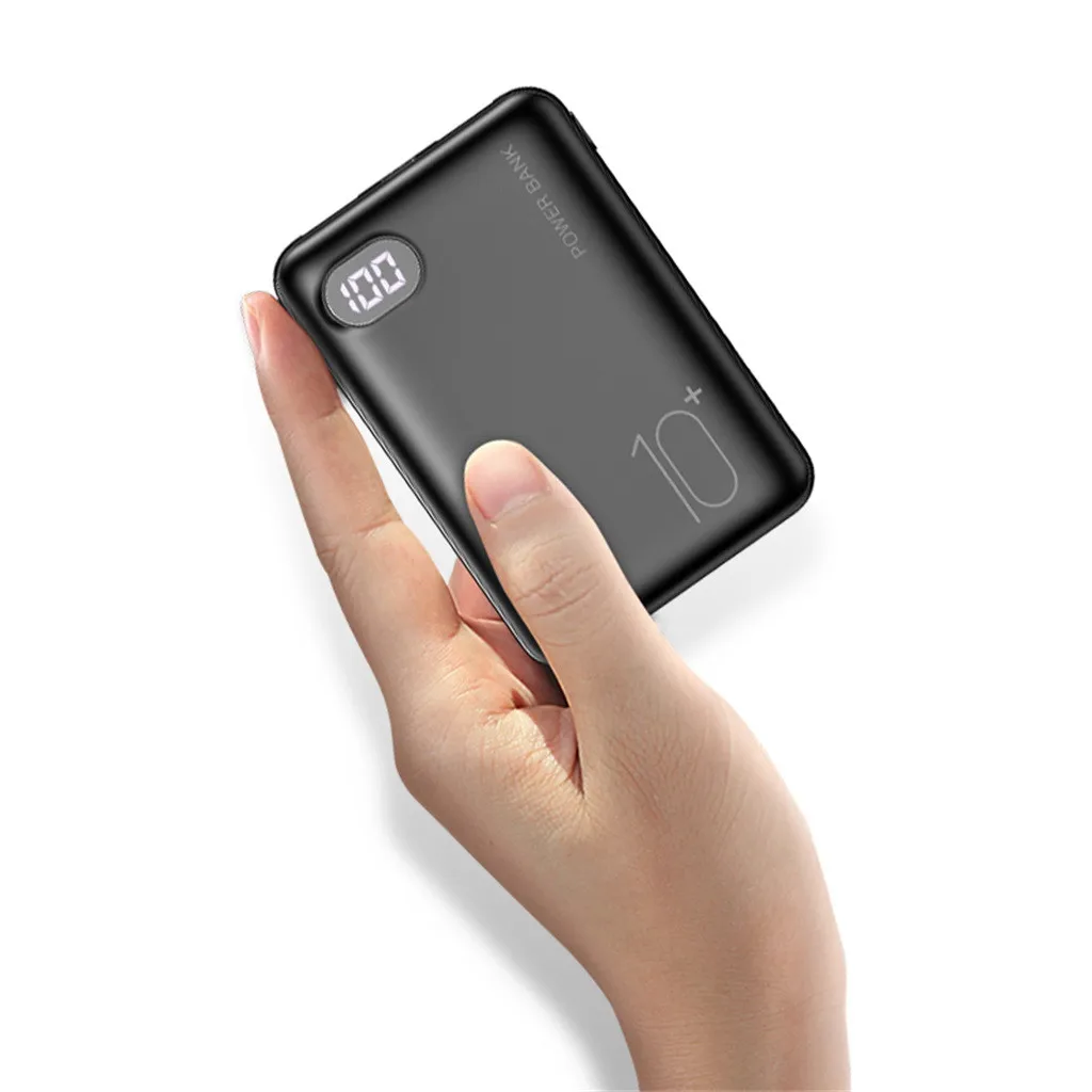 Мини 10000 mAh банк питания двойное Портативное зарядное usb-устройство для huawei Xiaomi телефон внешний аккумулятор светодиодный портативное зарядное устройство с дисплеем#20
