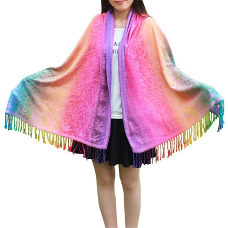 

Tassel Cotton Scarf Hand Jacquard Scarves Shawls Silk Scarves Spring Flowers Shawl Summer Shawls Hijabs Chinese Ethnic Style