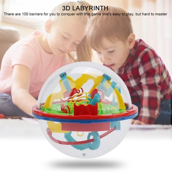 

100 Steps Small Big Size 3D Labyrinth Magic Rolling Globe Ball Marble Puzzle Cubes Brain Teaser Game Sphere Maze