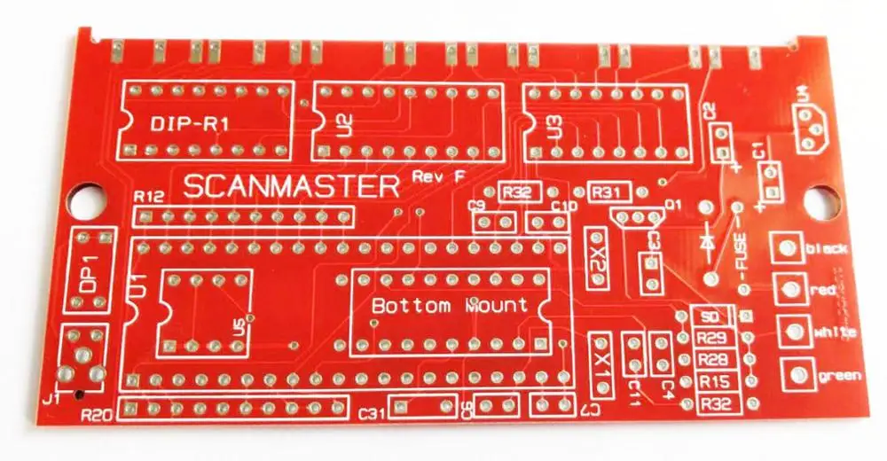 Красный pcb плата монтажа на печатной плате