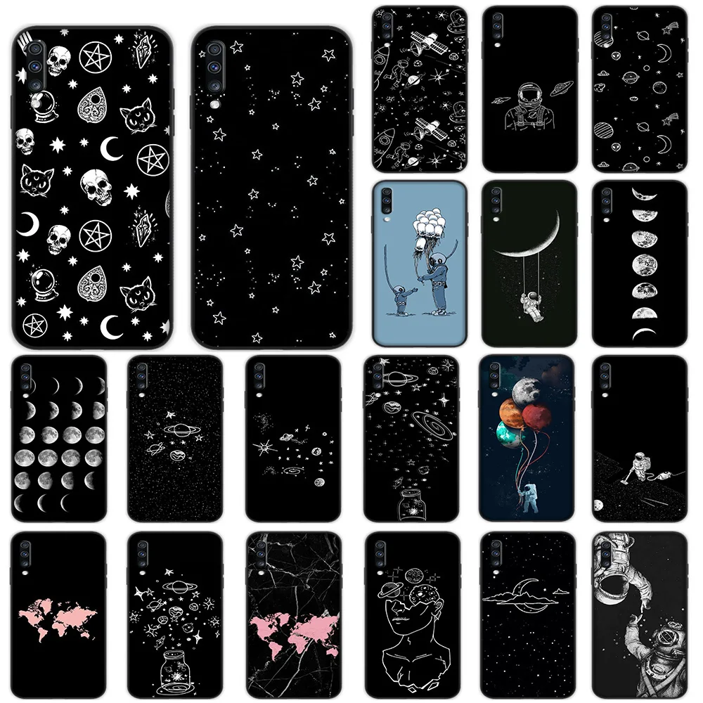 

Space Moon Astronaut Soft Case for Samsung Galaxy A5 A6 A7 A8 A9 Plus A10 A20 A30 A40 A50 A60 A70 M40 Cover