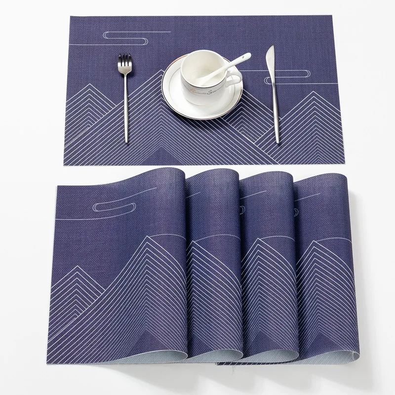 

Simple Tableware PVC Placemat for Dining Table Rectangle Plastic Placemats for Kitchen Table Home Decoration Accessories Coaster