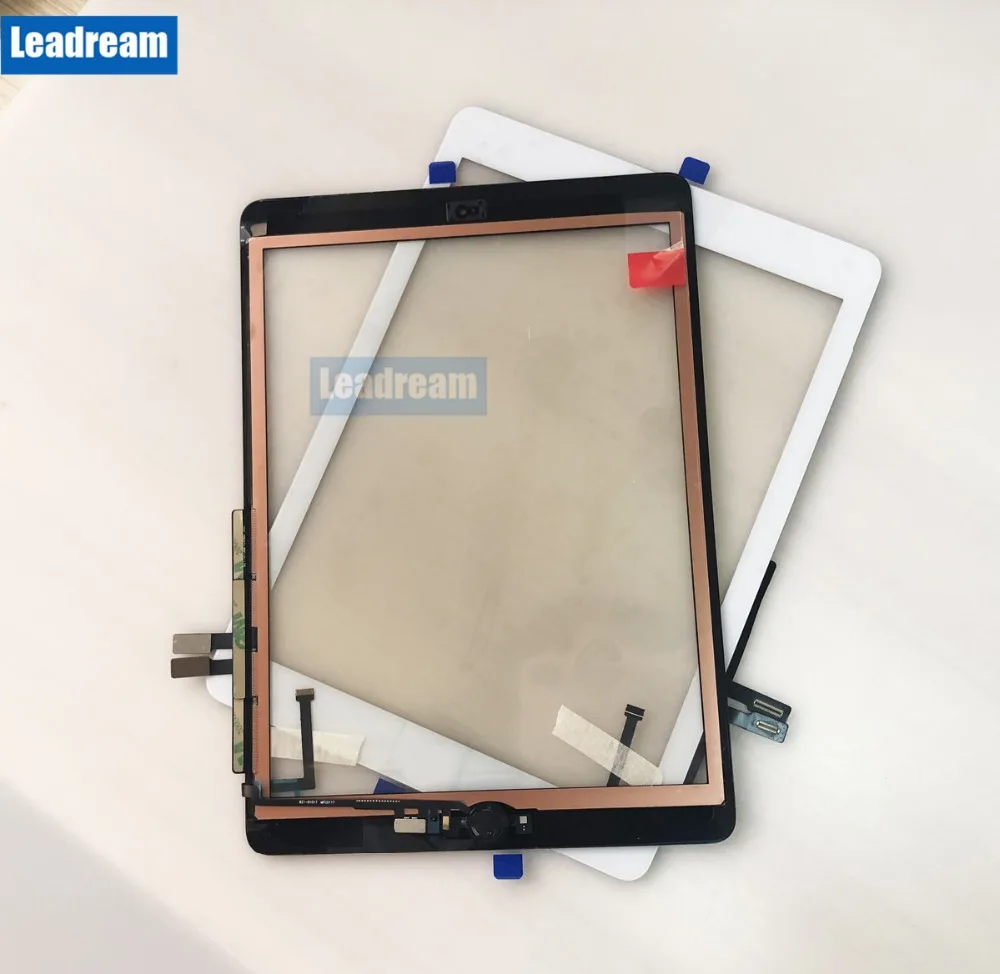 

10PCS free DHL Touch Screen Glass Panel with Digitizer Home Buttons Adhesive Tape for iPad 6 6th 2018 A1893 A1954