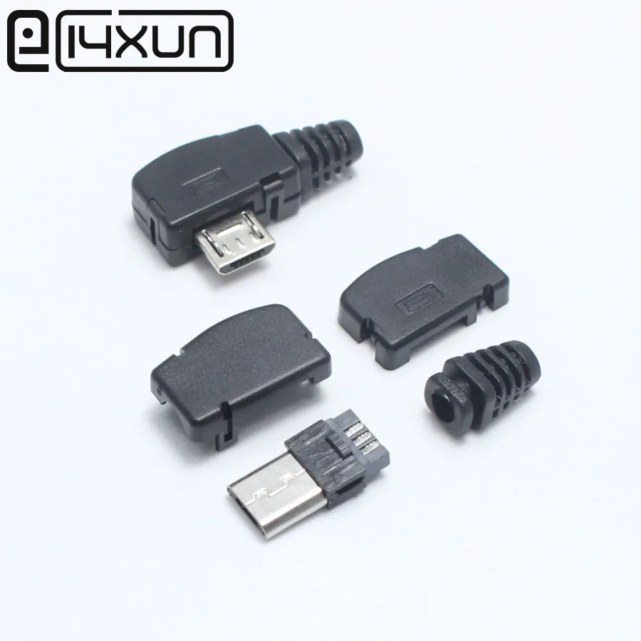 

10sets/lot Micro 5P USB Male Plug Solder Type Tail Charging Plug 90 Degree Connector Adapter Plug