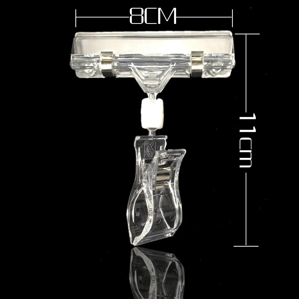 10Pcs/Lot POP Adjustable Acrylic Merchandise Sign Display Clip Holder