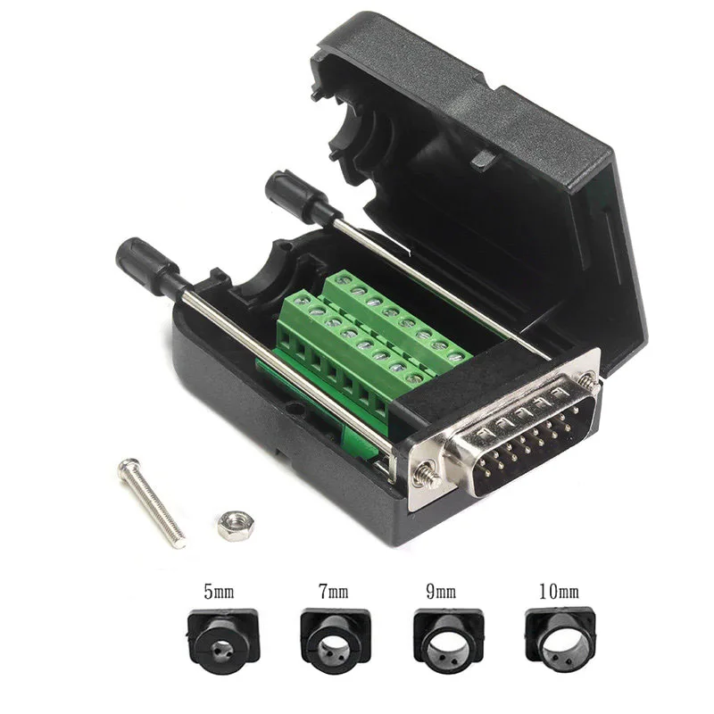 D SUB DB15 VGA Мужская и женская головка 2 ряда 15 штырьков Клеммная колодка винт гайка