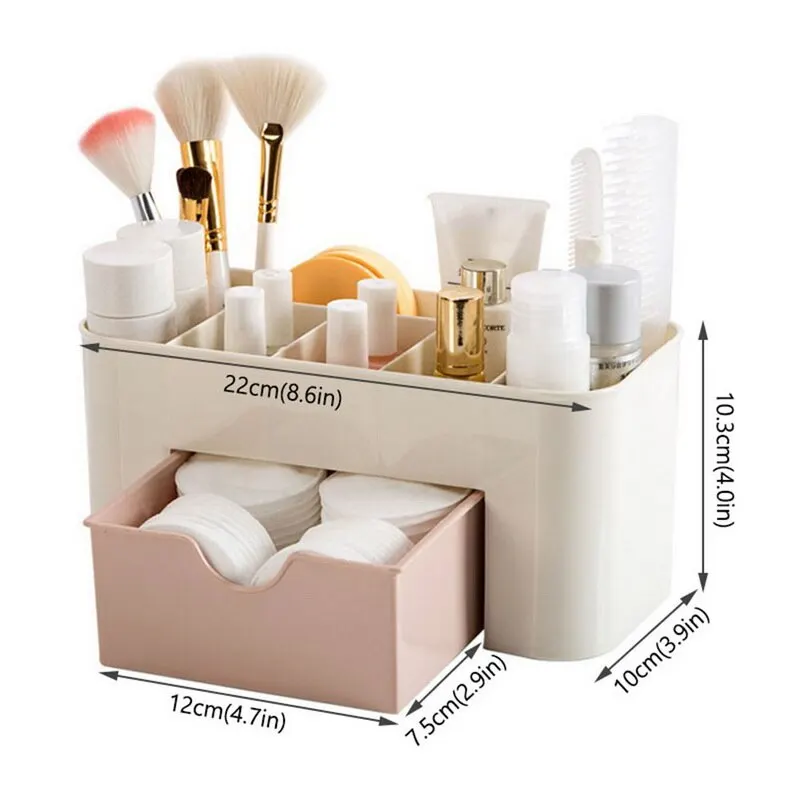 

Hifuar Plastic Makeup Organizer Jewelry Necklace Nail Earring Cosmetics Storage Container Drawer Home Desktop Storage Box Women