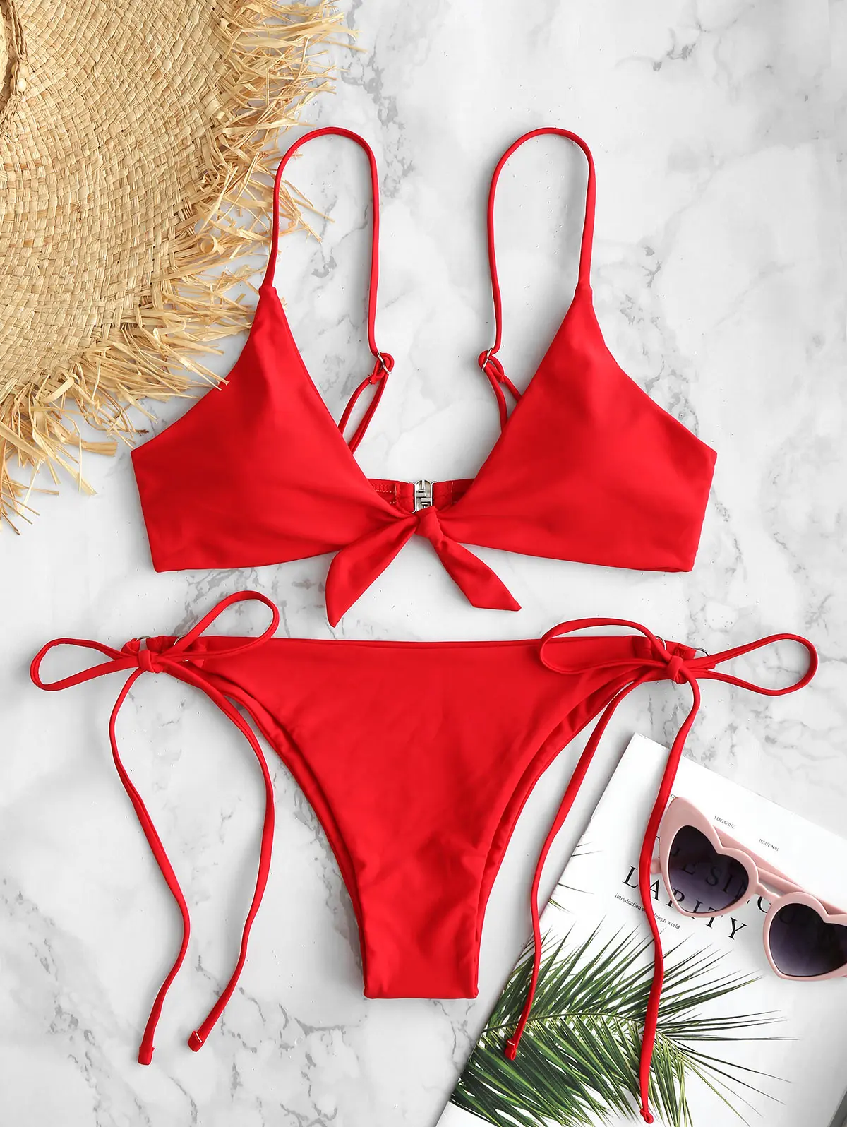 ZAFUL, conjunto de Bikini anudado finas, traje de baño para mujer, traje de baño liso básico, de baño de verano, Bikini Sexy|Conjunto de bikini| - AliExpress