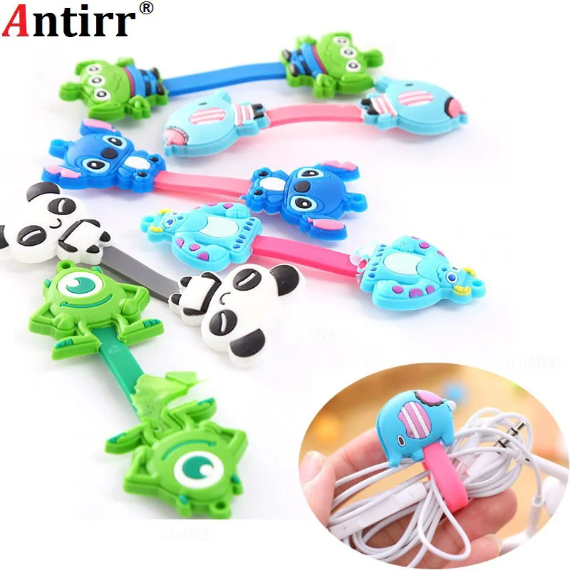 

Cute Animal Cartoon Charger Cable Bobbin Winder Data line Earphone Wire Cord Organizer Management fastener Holder Button fixer