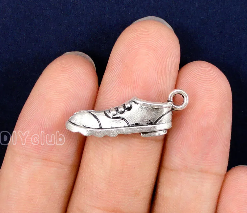 60pcs Antique Silver Shoe Charms Pendant 26x10mmin Charms from Jewelry