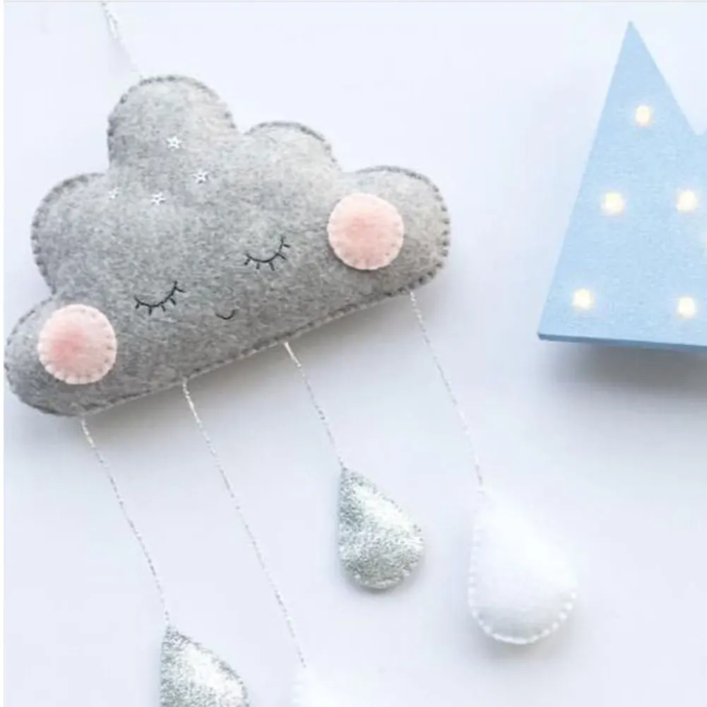 Фетр милый кулон дома Мягкие DIY декоративные дети капли дождя спальня детская