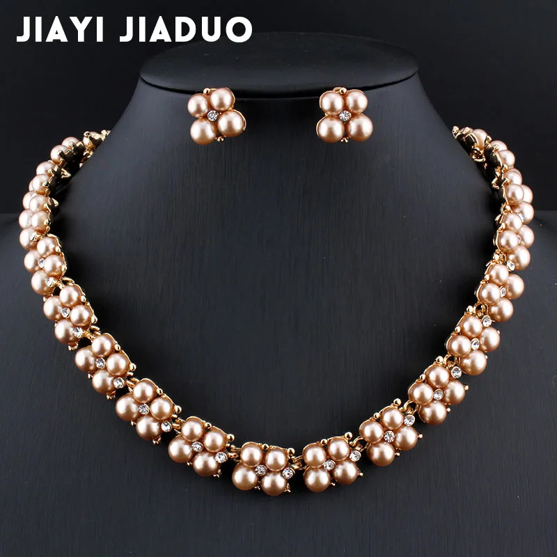 Комплект из колье и серёг с искусственным жемчугом|jewelry sets for women|wedding jewelry setsjewelry |