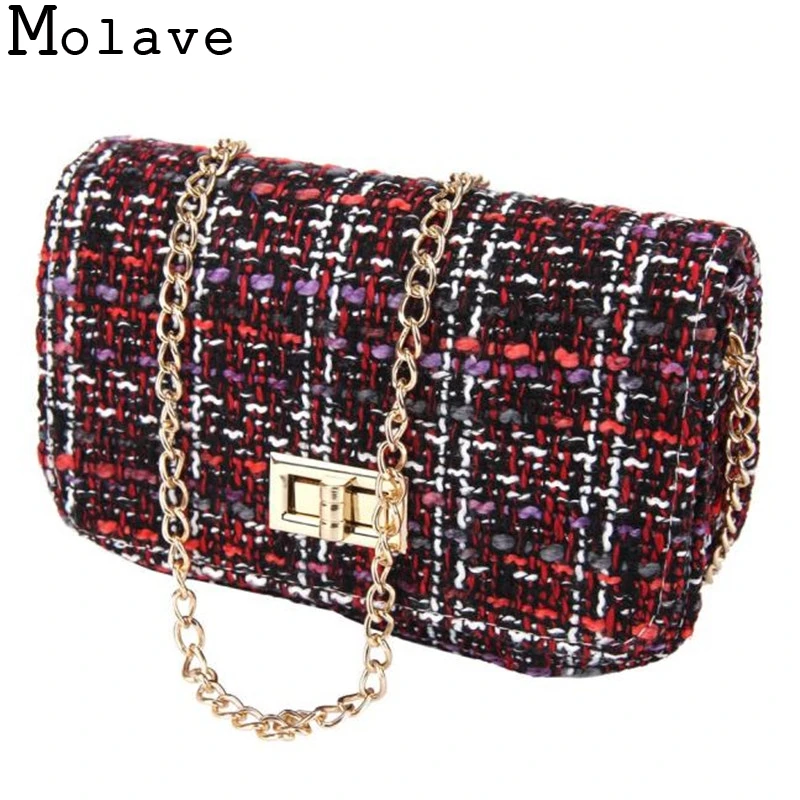 

New Arrivals Women Retro Polyester Buttons Bag Girls Elegant Chains Messenger Shoulder Bag Female Fashion Crossbody Bag Nov29