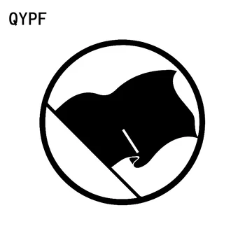 

QYPF 13CM*13CM Cartoon Anarchy Flag Fashion Vinyl Car Window Sticker Decal Black/Silver C15-0452