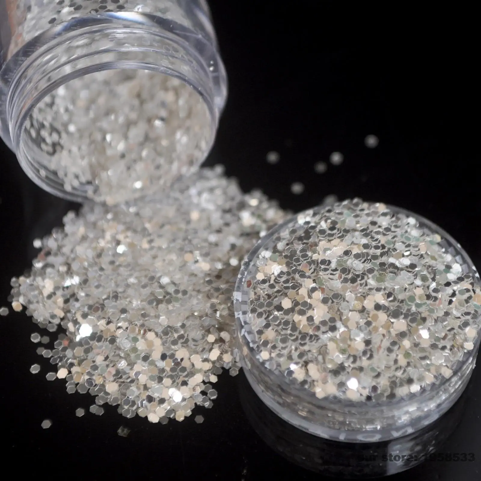 Buy Sparkly Pure Silver Color Shining Nail Glitter Dust Powder Sheet for Nail