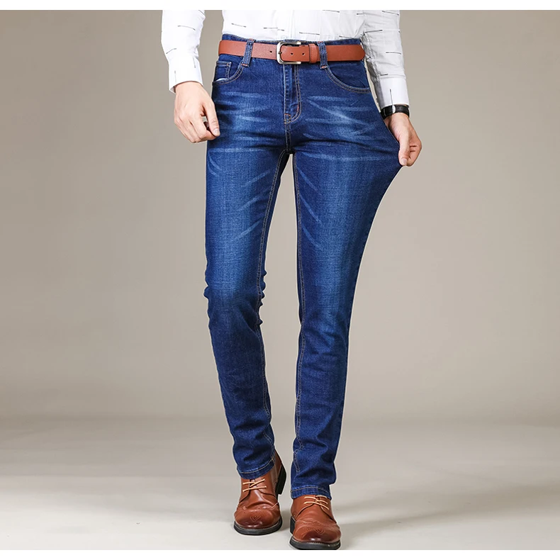 Aismz БРЕНД Новинка 2019 года мужская мода джинсы для женщин бизнес повседневное стрейч Узкие классические брюки, джинсовые штаны Мужской