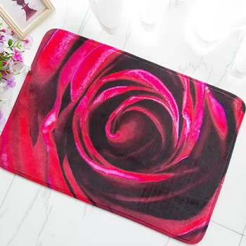 

CAMMITEVER Floral Design Home Floor Outdoor Mats Unique Rose Flower Welcome Entrance Rugs For Living Room