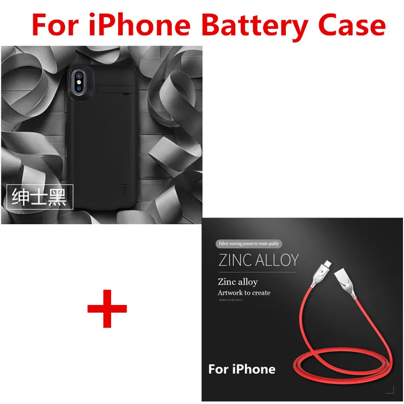 Новые Egeedigi 5500 мАч батарея чехол для iPhone X/Xs Портативный Внешний PowerBank с подставкой Быстрая зарядка для Универсальный мобильный телефон - Цвет: Add iPhone Cable
