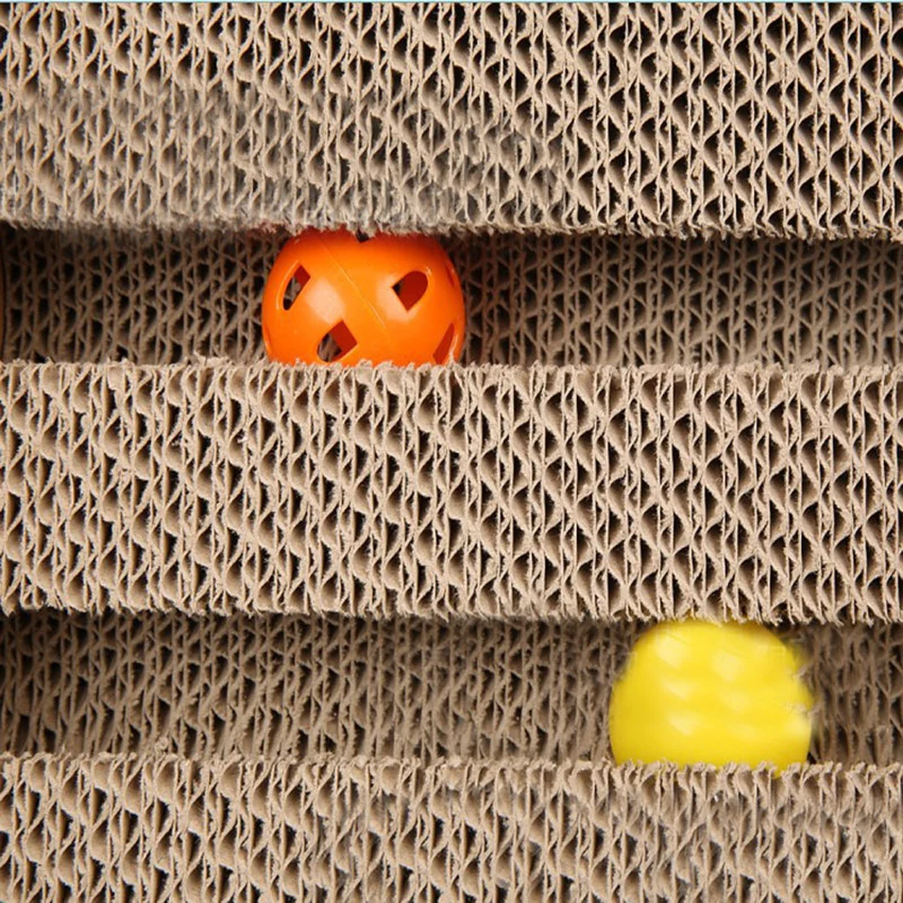 Pet Cat Toys Corrugated Paper Scratcher with Catnip Lounge Handmade Kitten Scratching Post Interactive Toy For Pet Cat Training