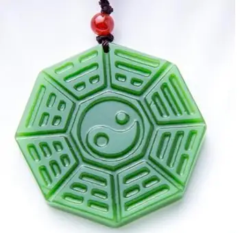 

Natural hetian GEM brand spinach green yin-yang GEM pendant spinach green real stone jewelry necklace