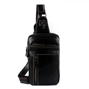 

100% Genuine Leather Men Sling Chest Day Back Pack Casual Crossbody Bag Fashion Trending Shoulder Messenger Travel Bags
