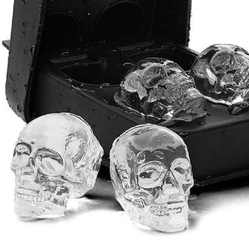 

3D Skull Ice Cube Maker For Drink Bones Ball Tray Cake Candy Mold Tools Kitchen Gadgets Silicone Whiskey Ice Ball Mold