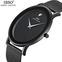 IBSO Новый 6 мм ультра-тонкий для мужчин s часы 2019 сталь сетка ремень бренд кварцевые наручные часы модные простые часы для мужчин Relogio Masculino