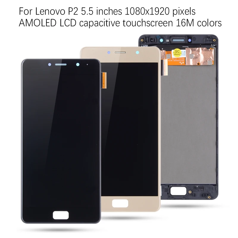 AMOLED Дисплей для Lenovo P2 P2c72 P2a42 в сборе с тачскрином на рамке Оригинал 5.5''