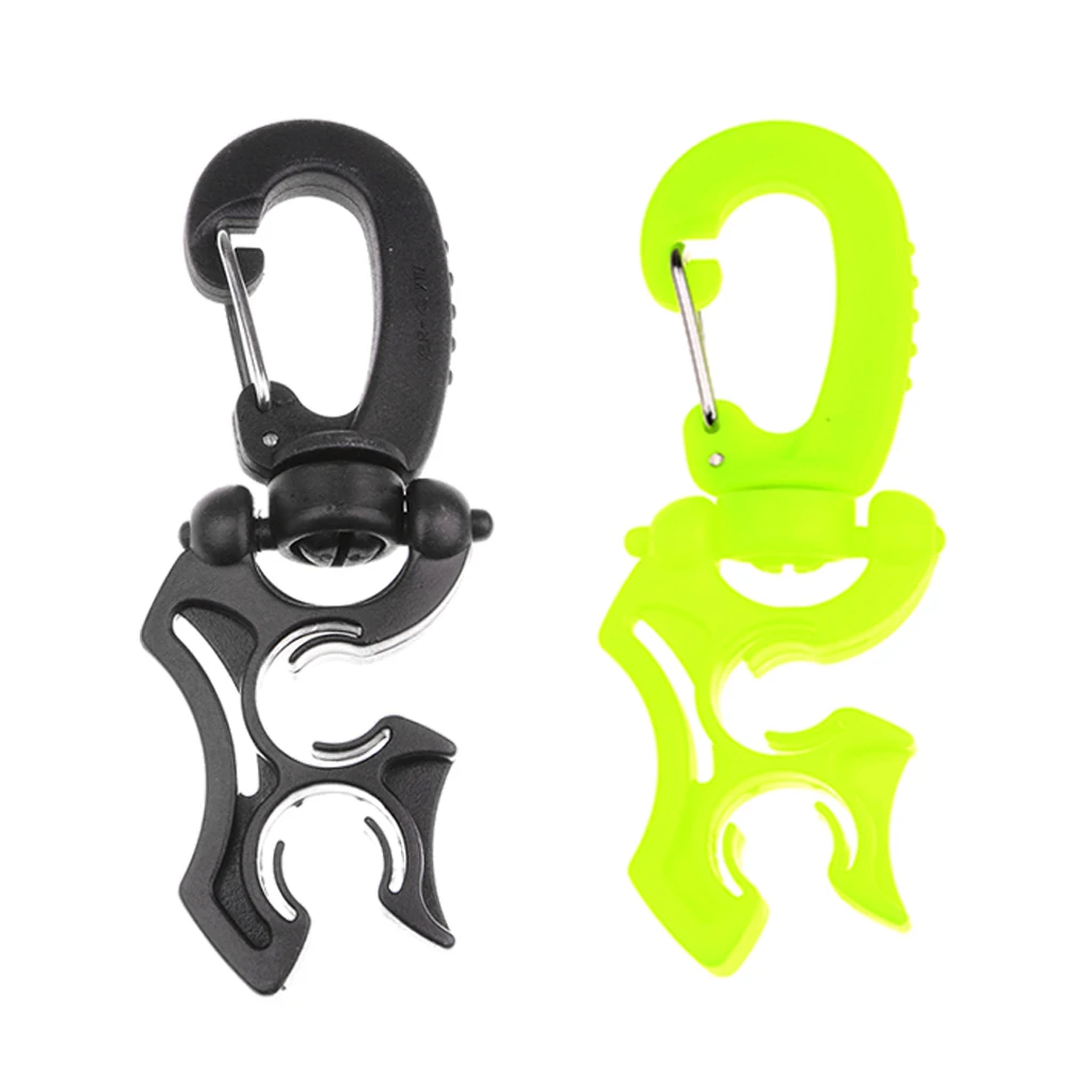 

2Pcs Scuba Diving Regulator Double BCD Hose Clip Holder with Snap Hook Buckle Diving Hose Holder Double Hose Holder