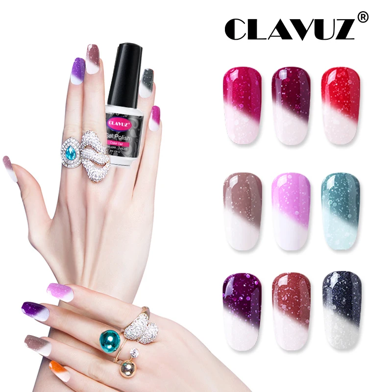 

CLAVUZ Snow Thermal Color-Changing Gel Nail Polish Soak Off UV LED Color Lacquer 8ML