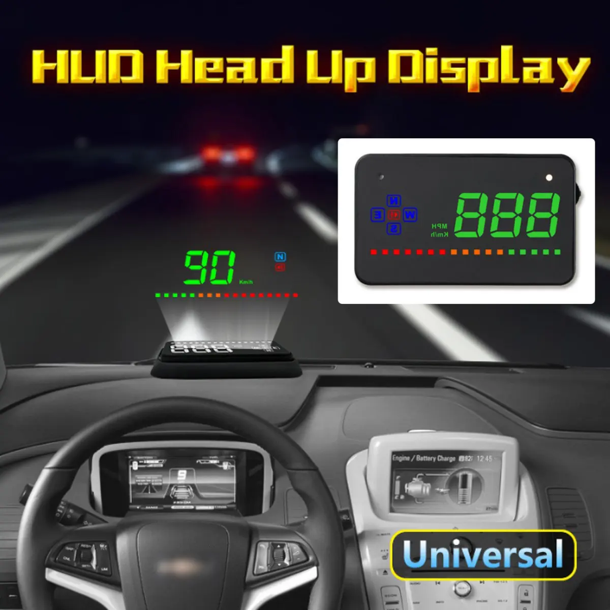  GPS HUD Digitale Head Up Display Auto Lkw Tacho Fahrzeug Windschutzscheibe Digitale Geschwindigkeit