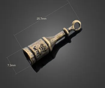 

100pcs Antique Bronze Alloy Small Bottle Charms Pendants-DIY Jewelry Findings Bracelet Fashion Accessories 25.7mm X7.3mm