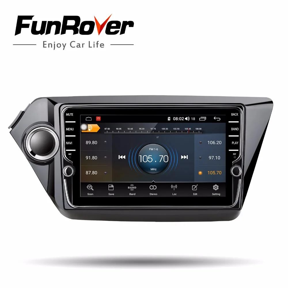 Perfect Funrover android 9.0 2 din car dvd multimedia player for Kia k2 rio 2011-2016 car radio gps navigation DSP split screen 4G+64G 5