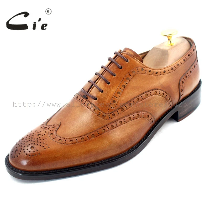 - cie round toe full brogue shoes men custom handmade calf leather men leather dress shoes mens oxford shoe color brown NoOX208