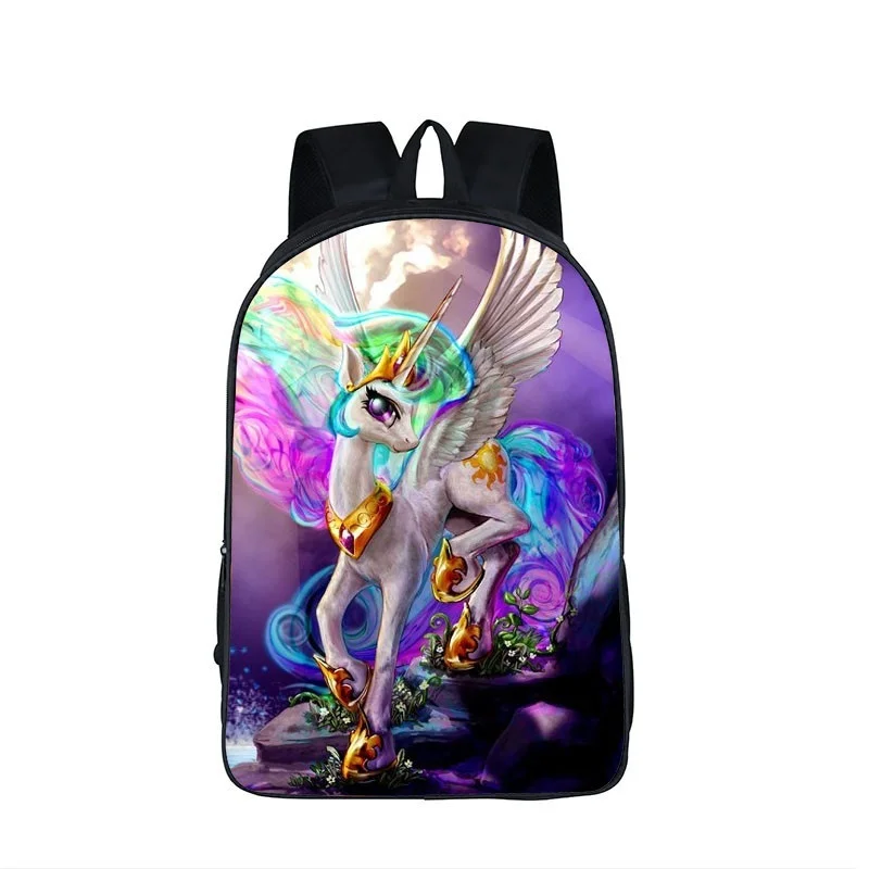 

Unicorn Printing School Bags Children Boys Girls Backpack 16\ Cartoon Animals Tiger Horse Dog Bird Lion Backpack Daily Backpack