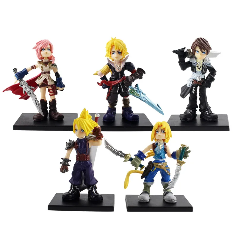 5 шт./компл. 4 см Final Fantasy trading arts Tidus Warrior Cloud Strife Squall Leonhart Tidus ПВХ фигурка модель игрушки - Цвет: A opp bag