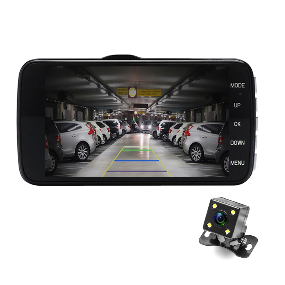 Автомобильный видеорегистратор AMPrime с 4 дюймовым IPS экраном Full HD 1080P углом обзора