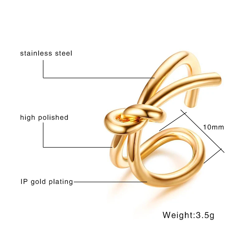 Meaeguet, Золотое кольцо с неровным узлом для женщин, нержавеющая сталь, панк, вечерние ювелирные изделия, Anel bligues Anillos