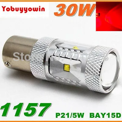 2 шт. анти-ошибка 30 Вт P21/5 380 BAY15D 1157 красные стеклянные огни ампулы для автомобиля