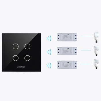 

Touch Switch Smart Light Switch Panel Wall interruptor 1/2/3 Gang wifi light switch US/EU Standard Work with Alexa Google Home